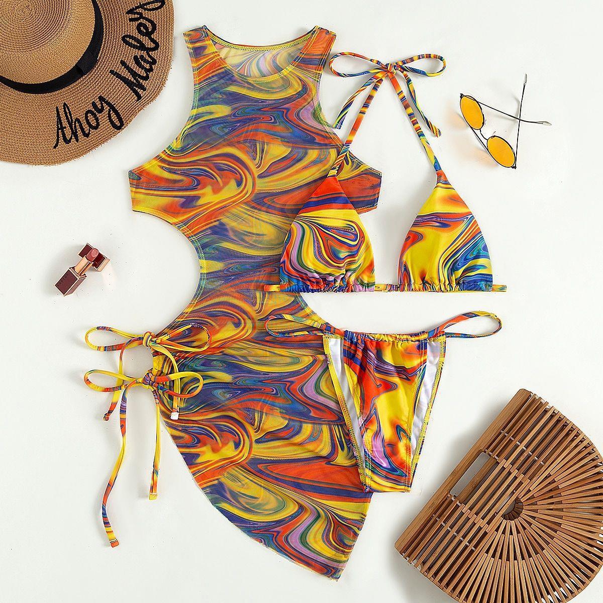 Carmen Three Piece Swimsuit(Yellow)