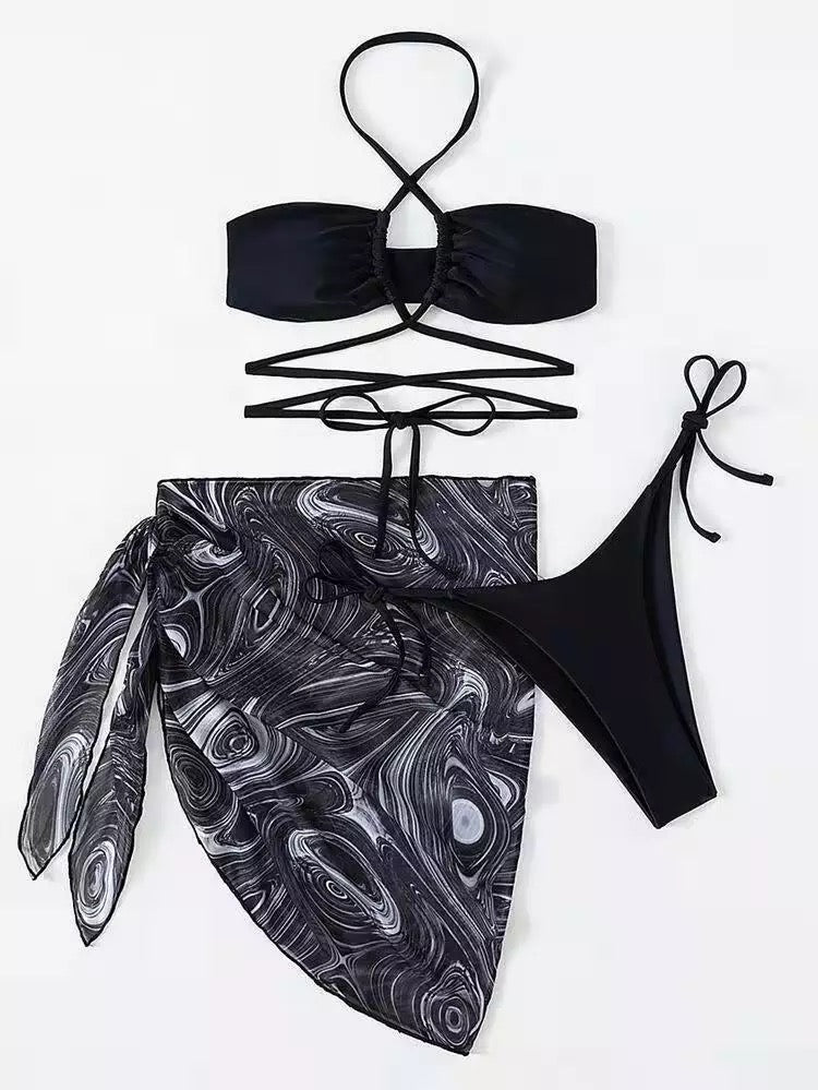 Pearlie Three Piece Swimsuit Black