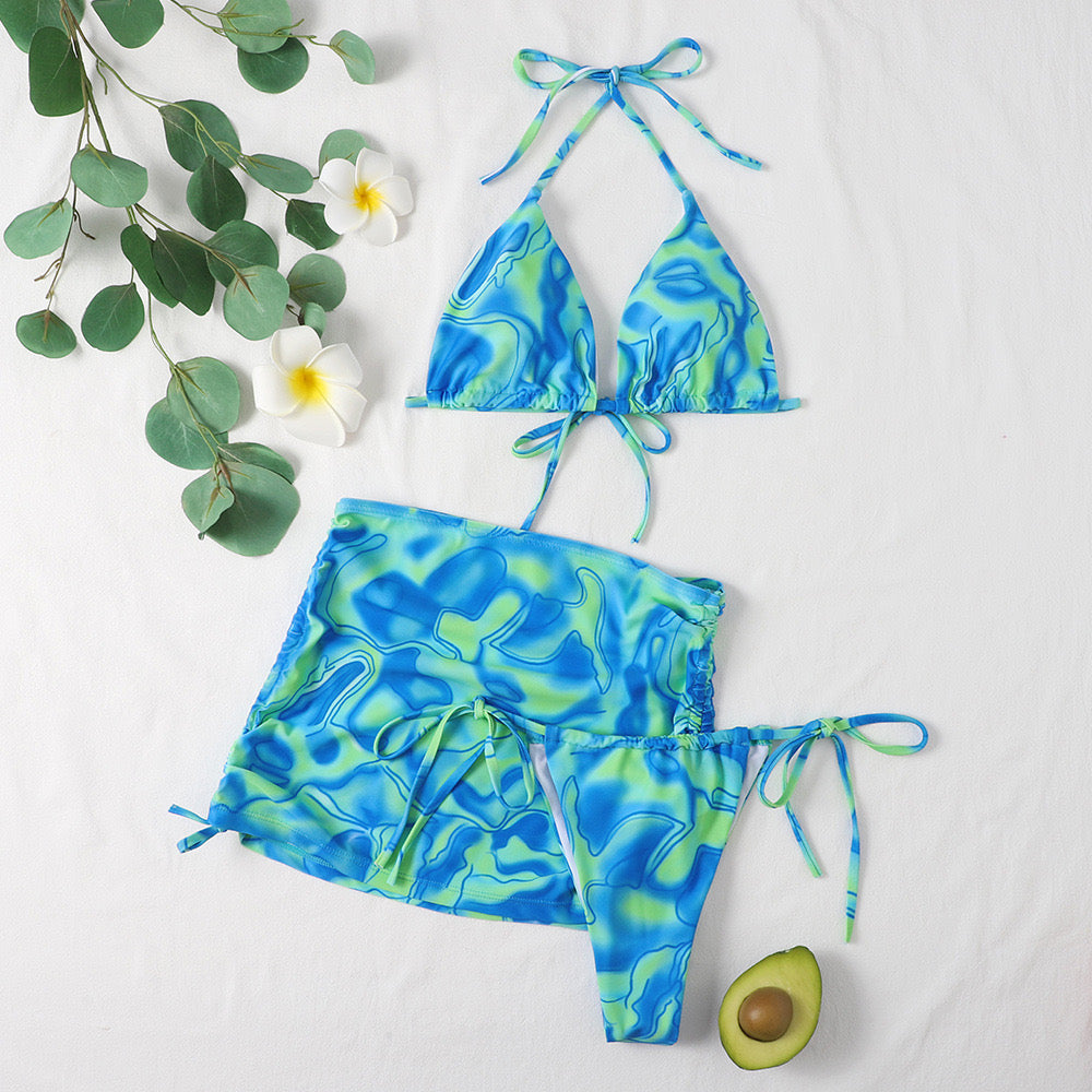 Molly Three Piece Swimsuit Blue