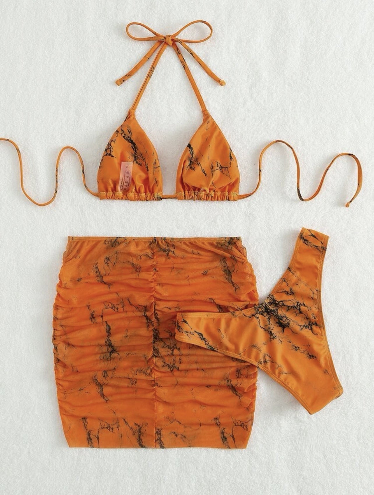 Marcia Three Piece Swimsuit Orange