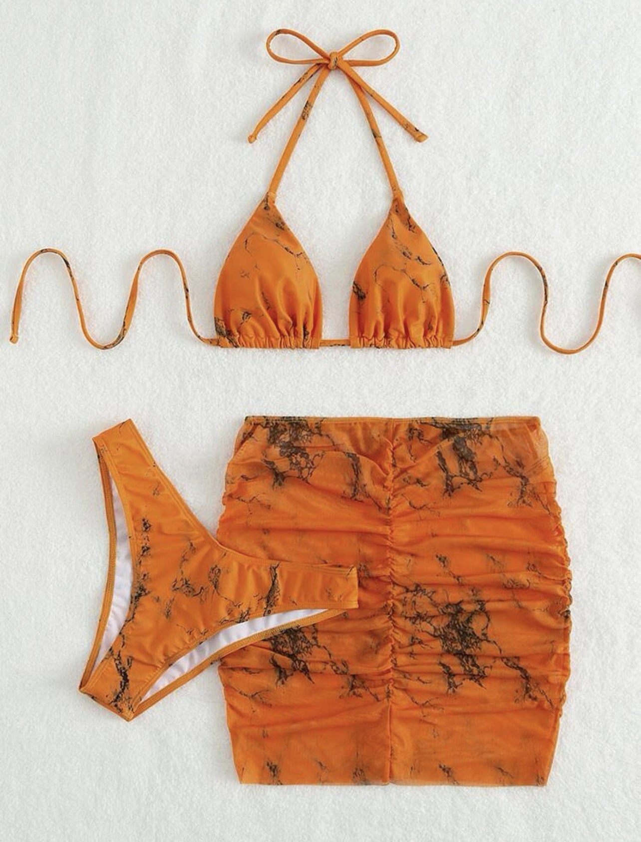 Marcia Three Piece Swimsuit Orange